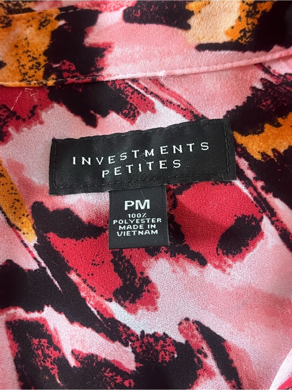 Investments Pink Abstract Ruffle-Sleeve Button-Front Blouse - Picture 6 of 6